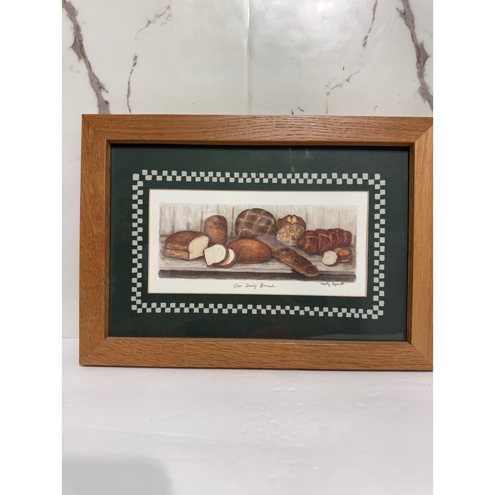 Our Daily Bread Framed Art Print Oak Frame Kitchen Decor